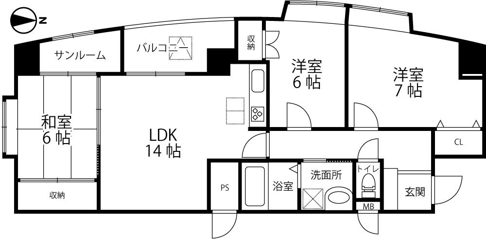 メリディアンコートの間取り
