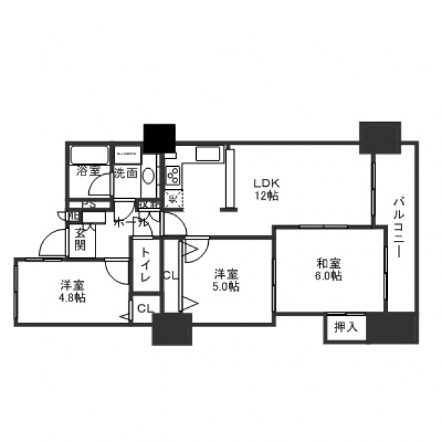 プレミアム金沢駅西の間取り