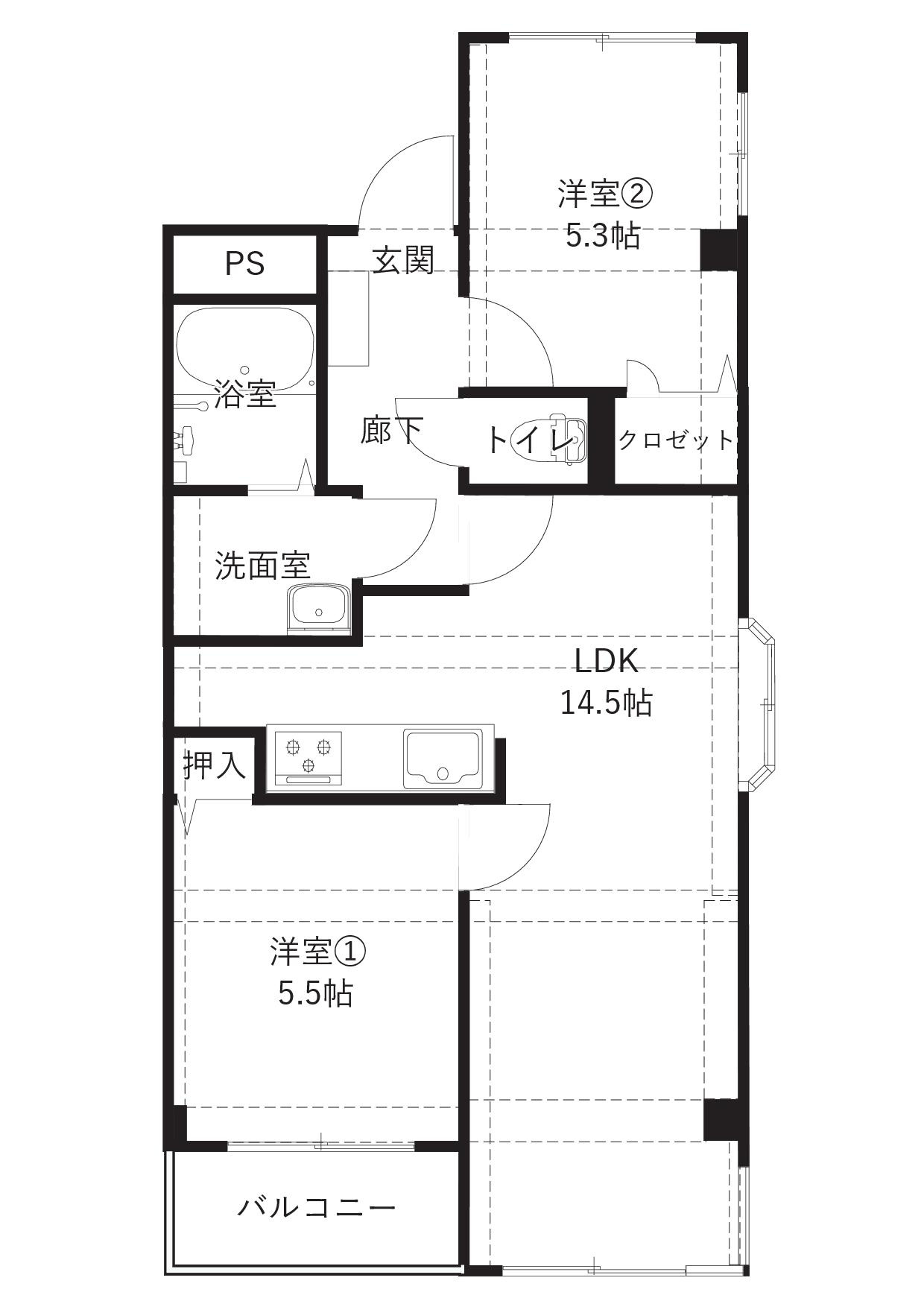 サンエイト村本の間取り