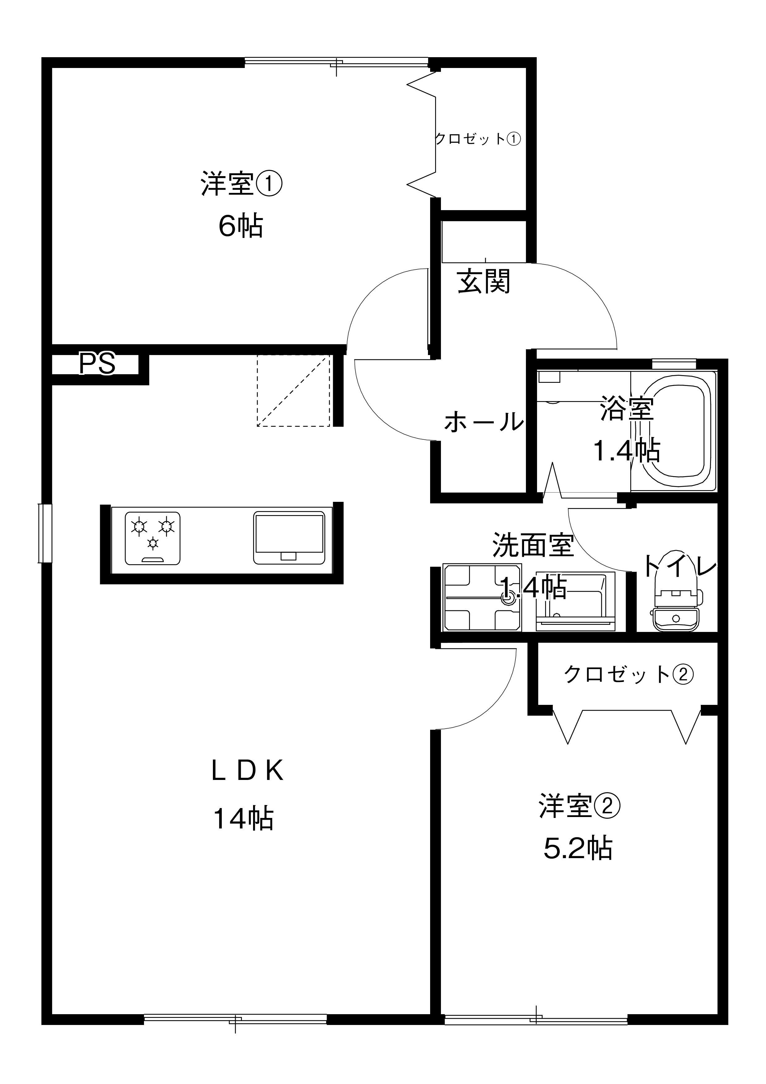 セジュール・シュマンの間取り