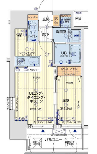 レオンコンフォート難波ブランの間取り