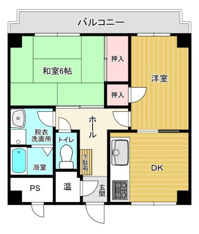 エバーライフ通町の間取り