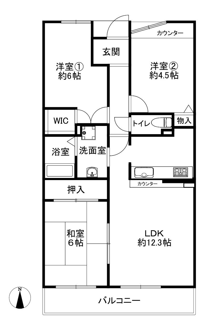 メロディーハイム枚方A棟の間取り|間取り図はいかがですか？ご希望を叶える間取りですか？リビングの広さは？水回りの位置は？カウンターキッチン？など色々な情報が集約されています。弊社ではリフォームなどのご相談も承っております。