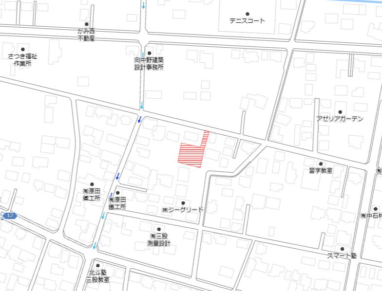 北諸県郡三股町大字樺山の売地の土地図