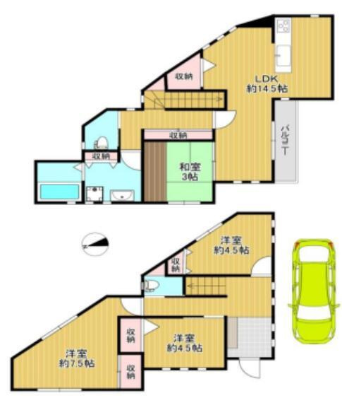 神宮寺２丁目　中古一戸建ての間取り|間取り図はいかがですか？ご希望を叶える間取りですか？リビングの広さは？水回りの位置は？カウンターキッチン？など色々な情報が集約されています。弊社ではリフォームなどのご相談も承っております。