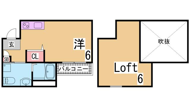 神戸市長田区長田天神町１丁目のアパートの間取り