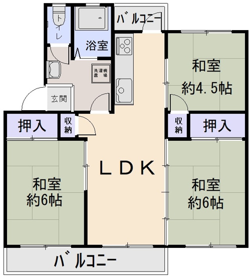 【間取り】 | 新金岡３丁1番住宅14号棟（新金岡東小学校）