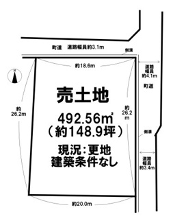 【土地図】 | 磯城郡田原本町大字大安寺【建築条件なし】【更地】