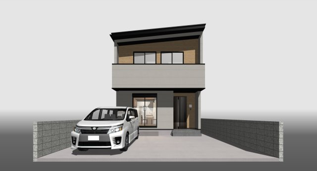 高須３丁目　新築戸建　の外観パース|建物面積　77.84㎡　（約23.55坪）