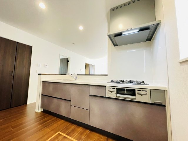 豊田市水源町24-1期　新築分譲住宅　全3棟　3号棟のキッチン|使い勝手の良いシステムキッチン。