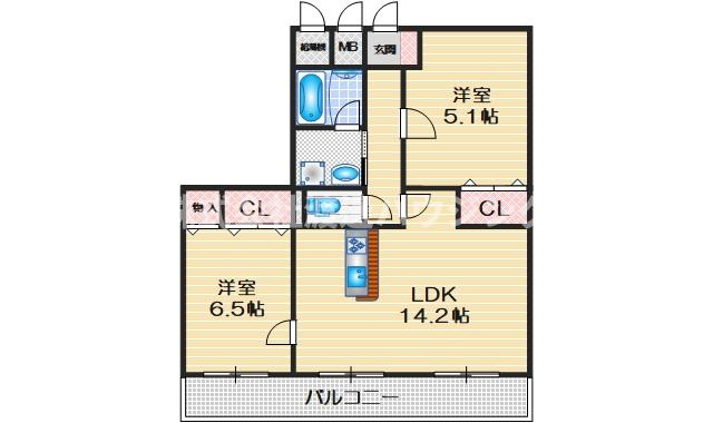テラジハイツ1号館の間取り
