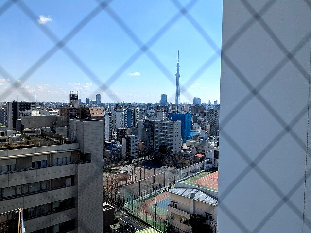 プロスペクトKALON三ノ輪の展望|4.5帖洋室の窓からスカイツリーと隅田川花火が見えます
