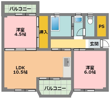 福田ハイツの間取り