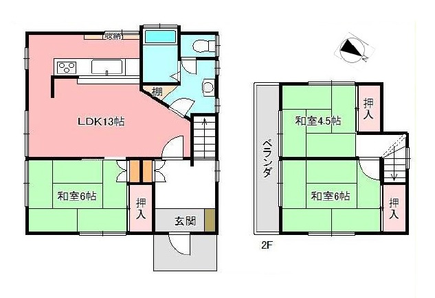 鶴ヶ島市中新田中古戸建の間取り