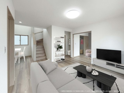 【居間・リビング】 | 【LDK　CG家具設置イメージ】
※画像に含まれる家具家電はCGで作成したイメージです。実際の物件には付帯しません。