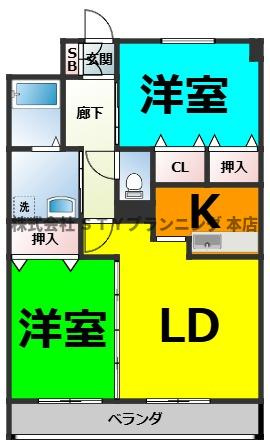 仲介手数料０円！ミュートス神の倉Iの間取り