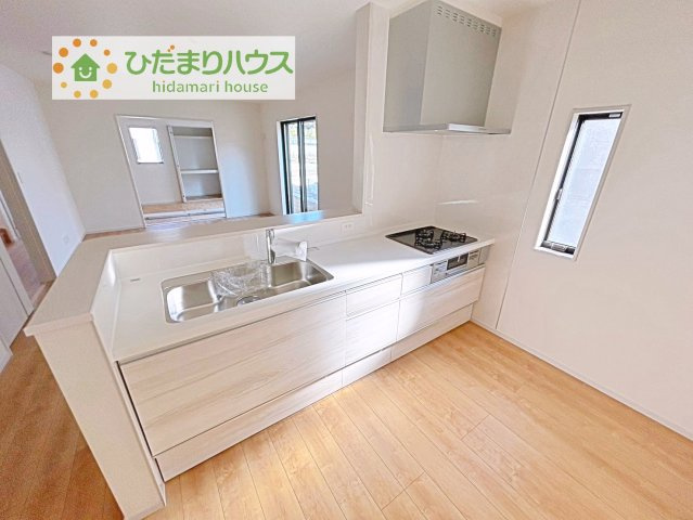 【キッチン】 | 坂東市沓掛23-P1　新築戸建　15号棟 | 家族と会話しながら料理できるオープンカウンター♪