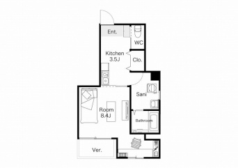 金沢市三社町の賃貸マンションの間取り