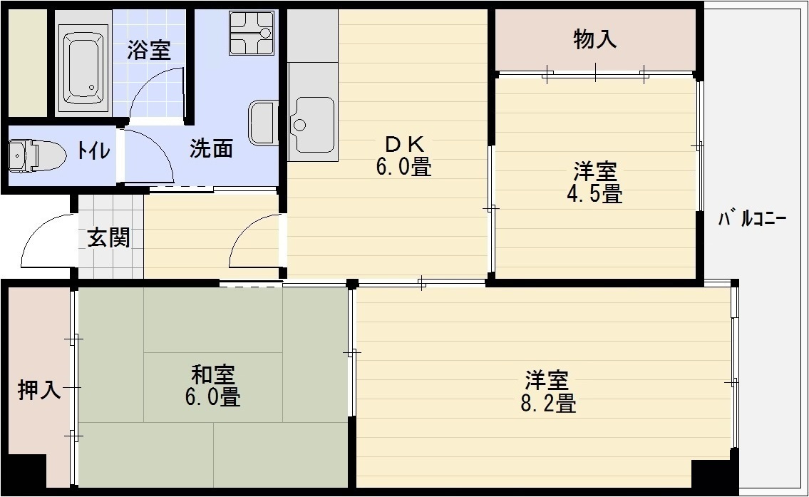 ユーネスト浅野の間取り