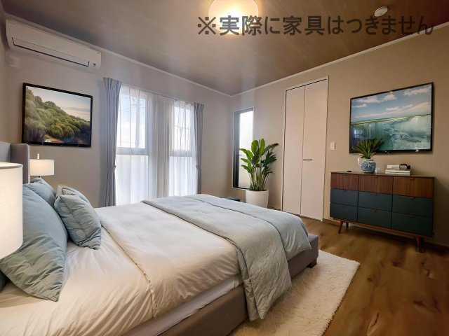 新築戸建・建売　郡山市小原田2丁目の洋室|画像はバーチャルホームステージングの加工による演出で、実際の家具は付きません。