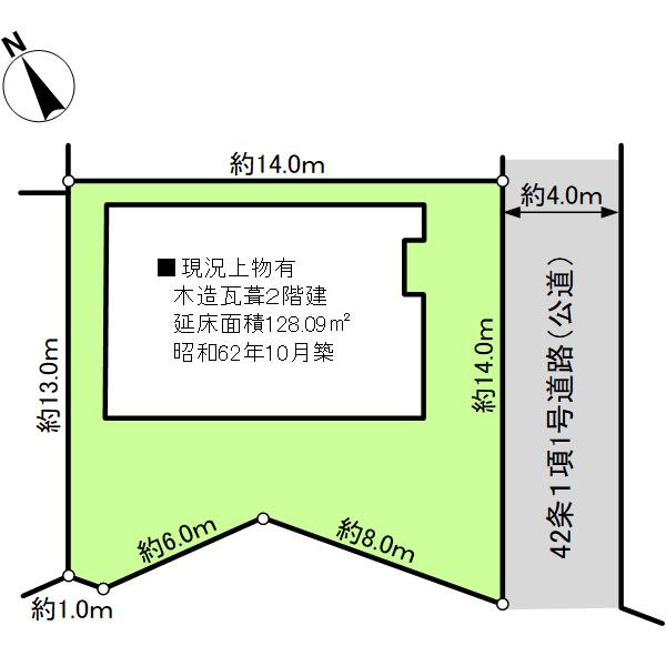 千鳥ヶ丘1丁目土地の土地図