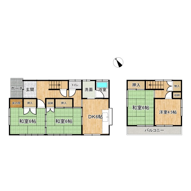 中古戸建　富士市入山瀬　（４DK）の間取り