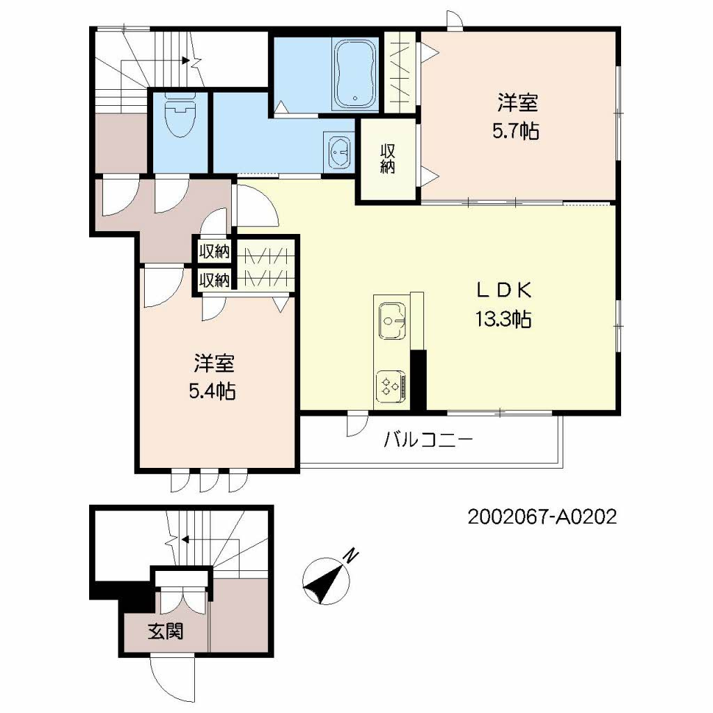シャン ドゥ フルールの間取り|使い勝手の良い間取りです♪
