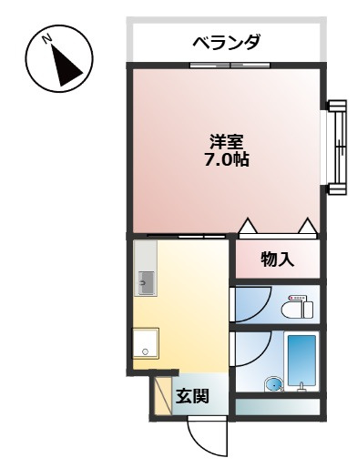 ロイヤル・メゾンの間取り|1Kの間取りです