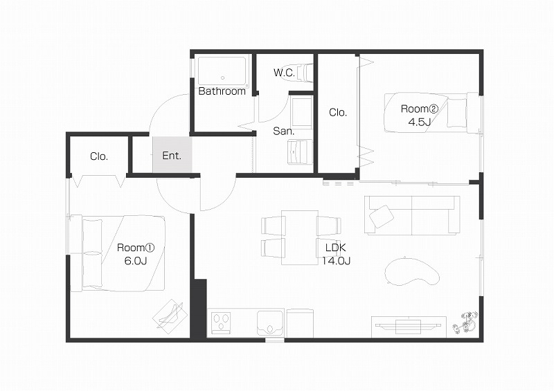 セジュール安村No2の間取り