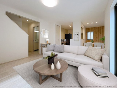 【居間・リビング】 | 【LDK　CG家具設置イメージ】
※画像に含まれる家具家電はCGで作成したイメージです。実際の物件には付帯しません。