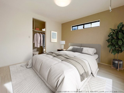 【寝室】 | 【主寝室　CG家具設置イメージ】
※画像に含まれる家具家電はCGで作成したイメージです。実際の物件には付帯しません。