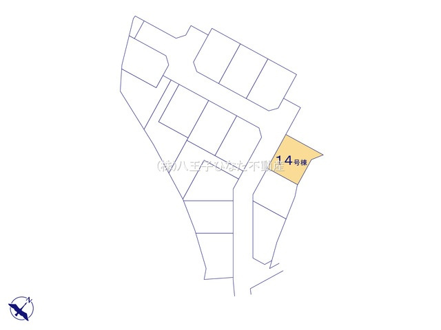 『八王子市新築戸建て』八王子市石川町1448【仲介手数料無料】　６期の区画図|～仲介手数料無料☆八王子ひなた不動産～八王子市石川町　新築戸建て