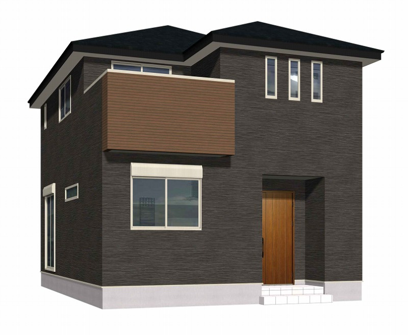 SUN COURTーサンコート－小倉南区中曽根1丁目【小倉南区　新築戸建て】の外観パース|SUN COURTーサンコート－小倉南区中曽根1丁目【小倉南区　新築戸建て】