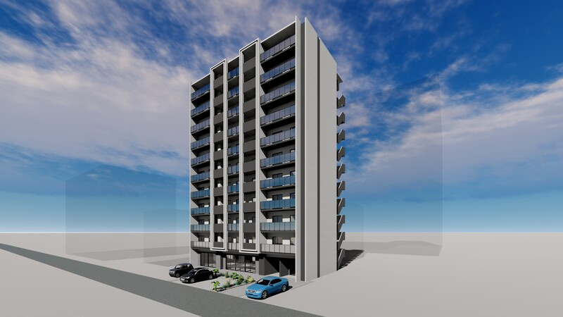 LIBTH香椎駅前の外観パース