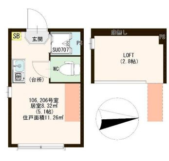 杉並区成田東５丁目のアパートの間取り
