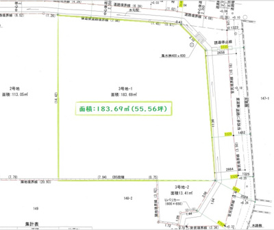 【区画図】 | 貝塚市橋本売土地（角地）