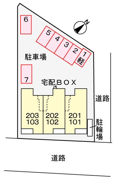 メゾンヌフファミーエⅣの駐車場