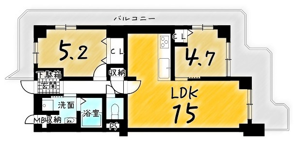 藤和伏見コープの間取り