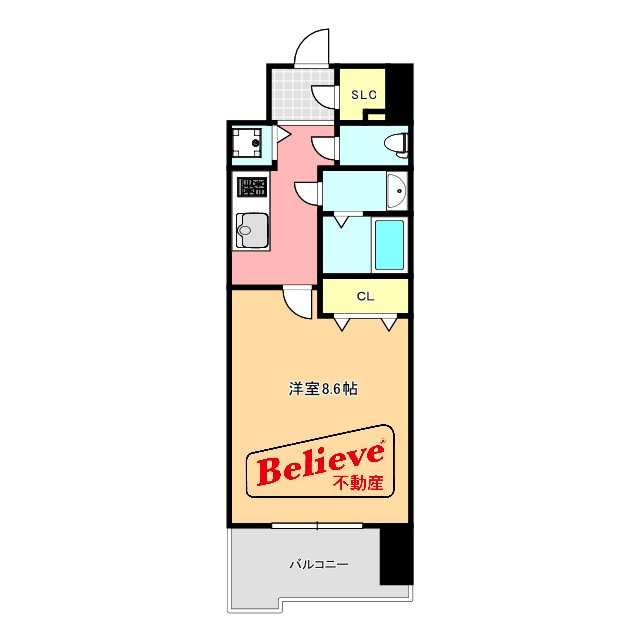 S-RESIDENCE六ツ門abreastIIの間取り|使い勝手の良い間取りです♪