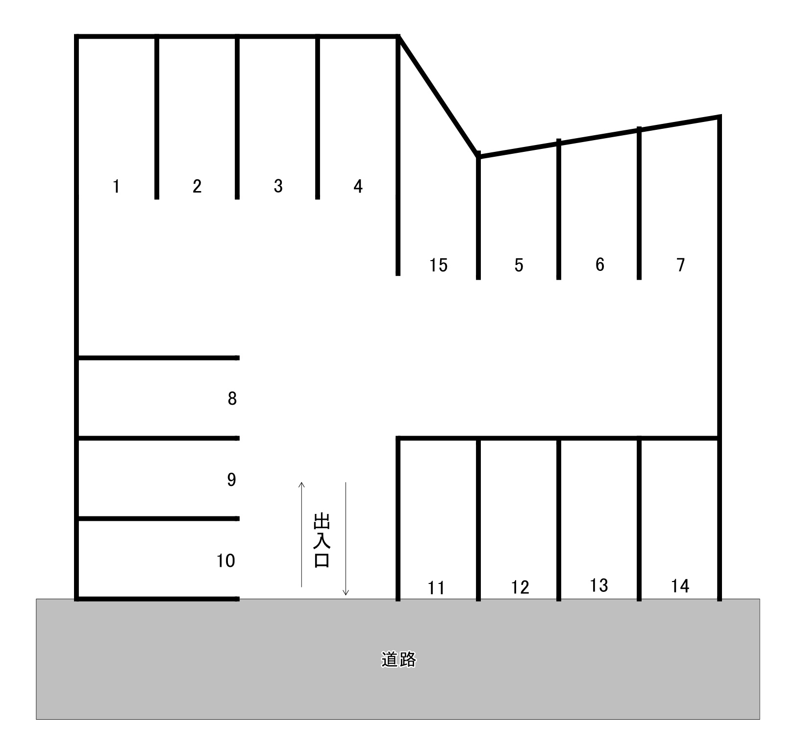 那覇高校前パーキングの区画図