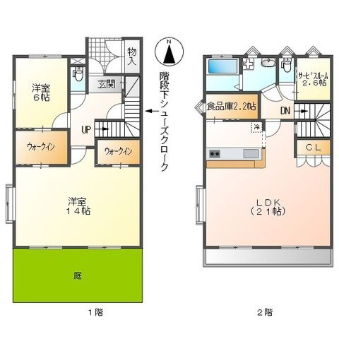 原田様メゾネットＡ棟の間取り