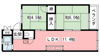 【間取り】 | 甲子園第３コーポラス