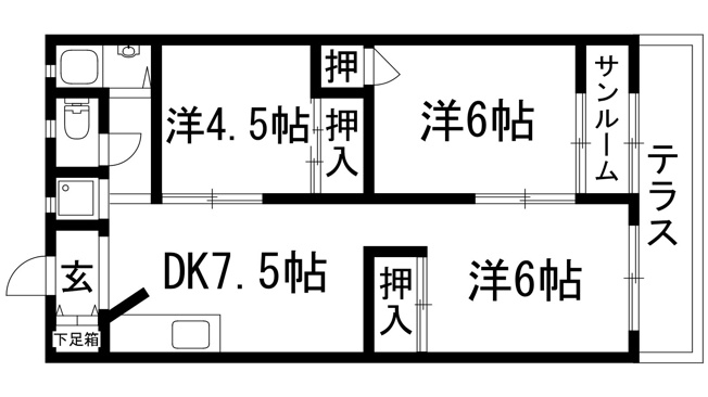 【間取り】 | マンション雲雀丘