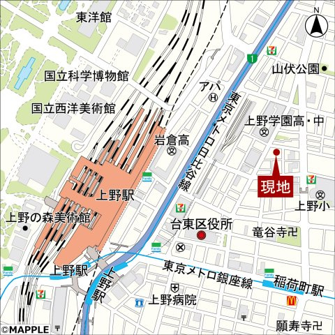 メゾンルグラン上野の地図|地図