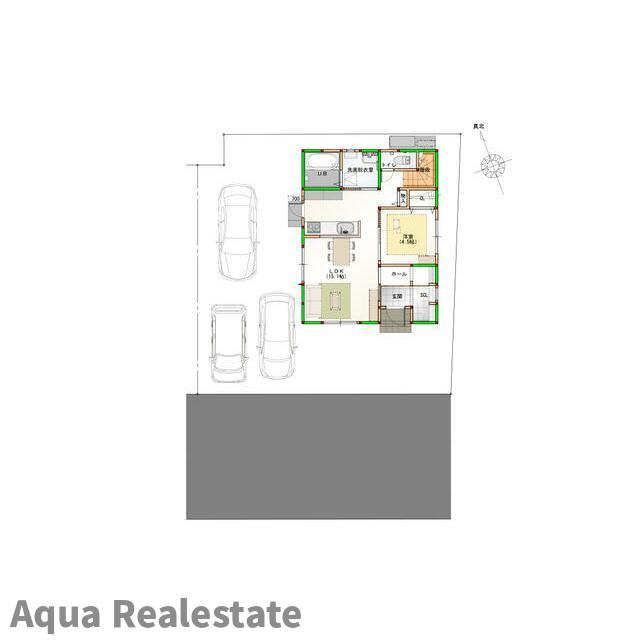 家事楽デザイナーズハウス高松市福岡町④の区画図
