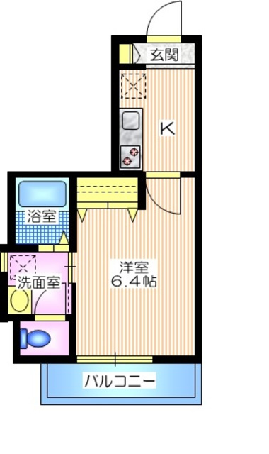 メゾン　ブランカの間取り|最上階南向きの洋室は６．４帖