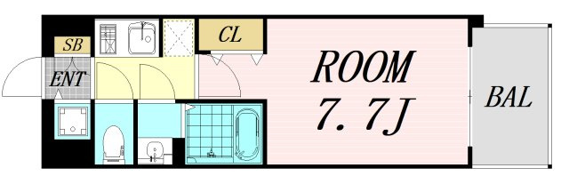 S-RESIDENCE難波大国町domina　仲介手数料無料の間取り