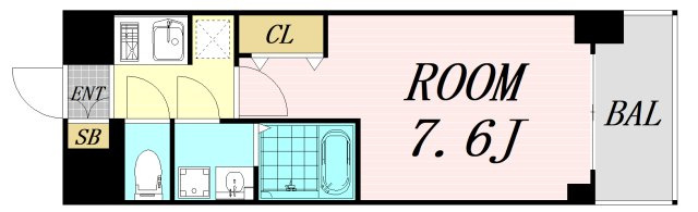 S-RESIDENCE難波大国町domina　仲介手数料無料の間取り