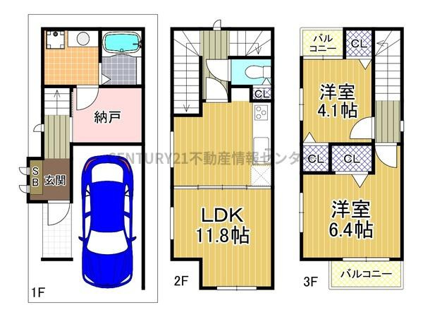 【間取り】 | 市岡３丁目　新築戸建