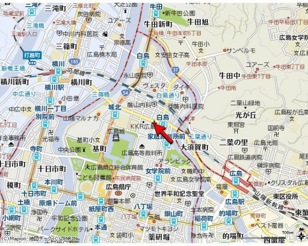 第８８東白島ビルの地図